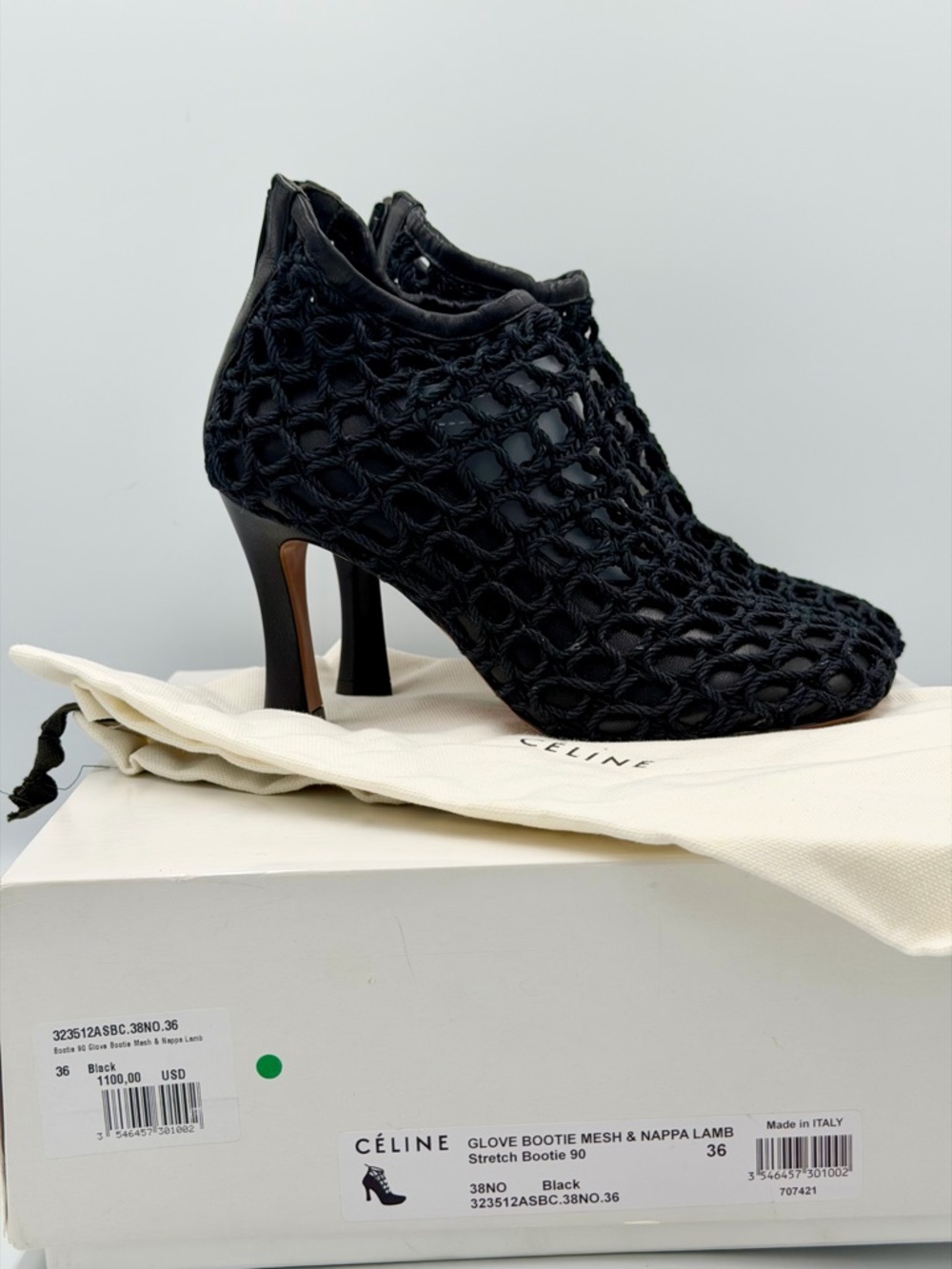 Celine by Phoebe Philo Macramé Netted Ankle Boots - Picture 8 of 8